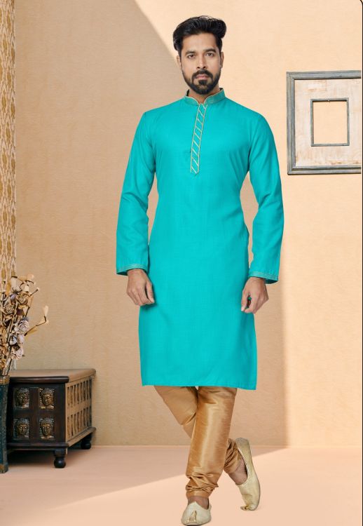 Picture of Sightly Cotton Blue Kurta Pajama