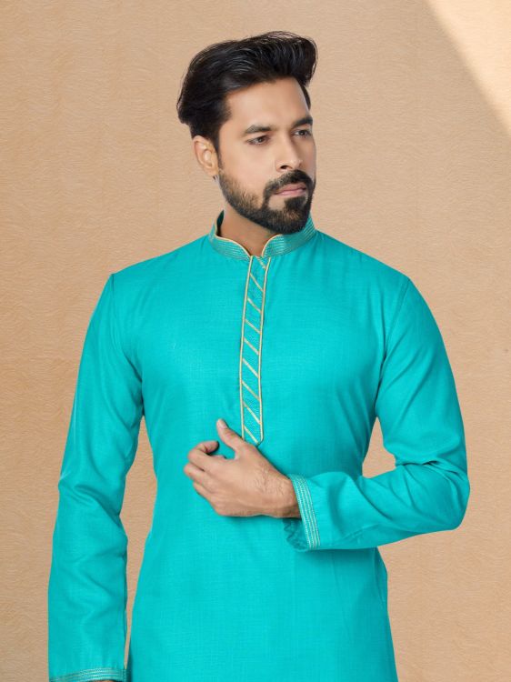 Picture of Sightly Cotton Blue Kurta Pajama