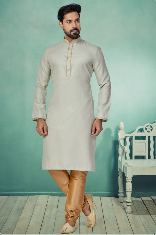 Picture of Radiant Cotton Grey Kurta Pajama