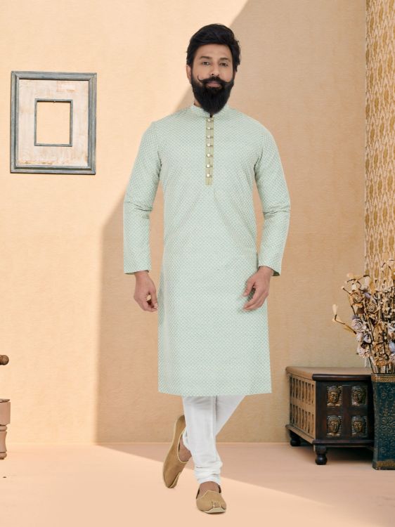 Picture of Pretty Silk Jacquard Kurta Pajama