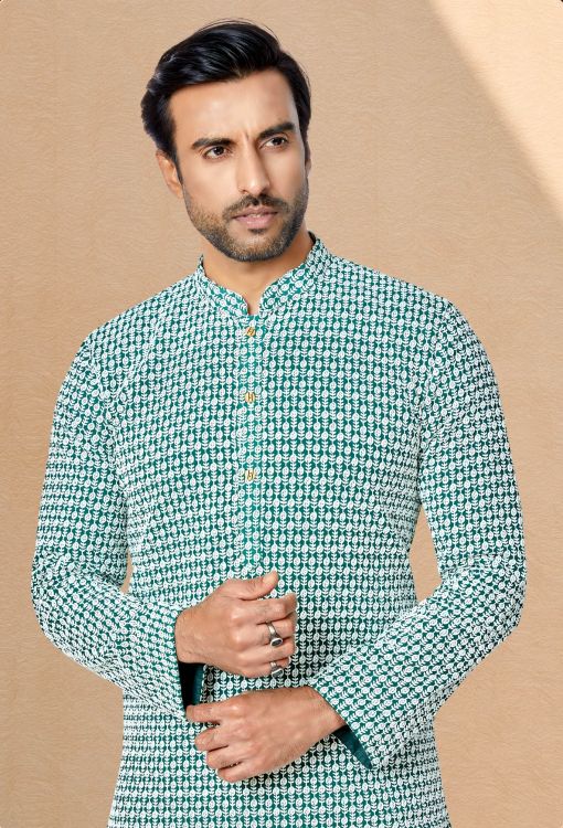 Picture of Graceful Georgette Green Kurta Pajama