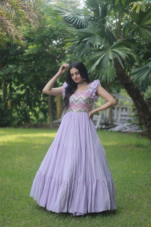 Picture of Marvelous Georgette Thistle Readymade Gown