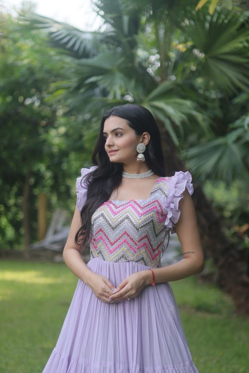 Picture of Marvelous Georgette Thistle Readymade Gown