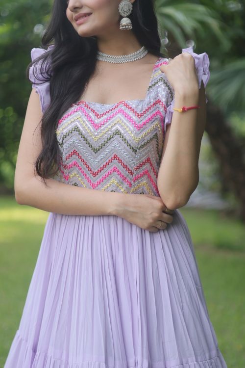 Picture of Marvelous Georgette Thistle Readymade Gown