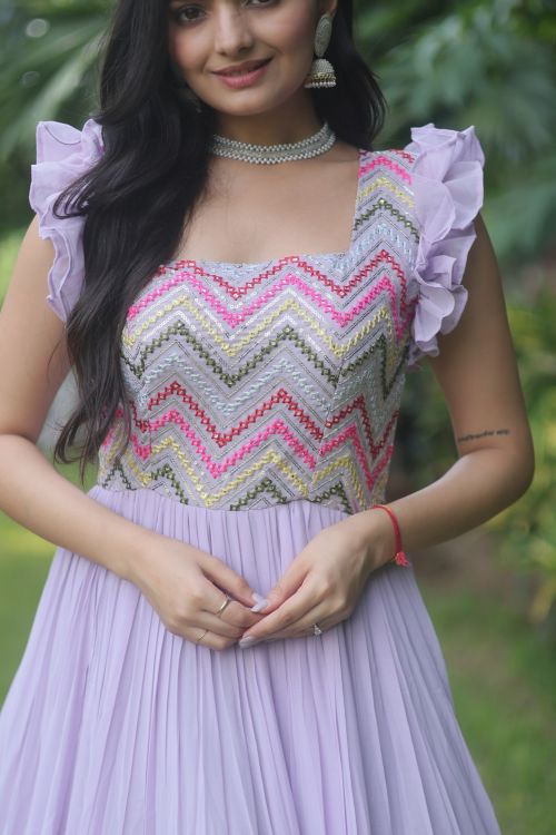 Picture of Marvelous Georgette Thistle Readymade Gown