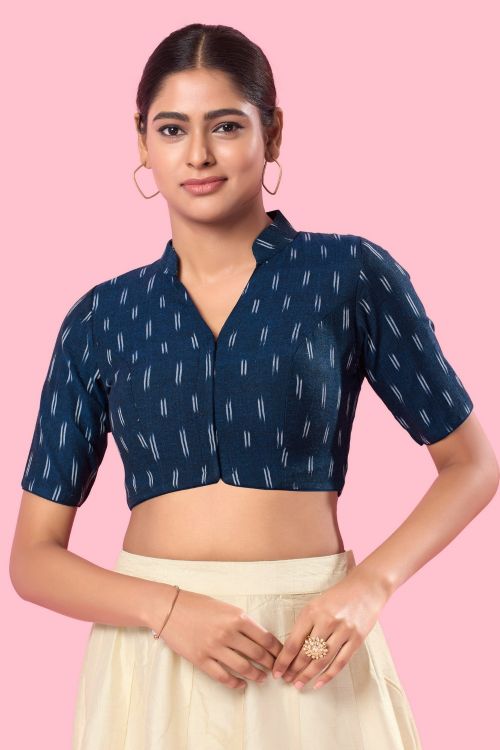Picture of Marvelous Cotton Blue Readymade Blouse