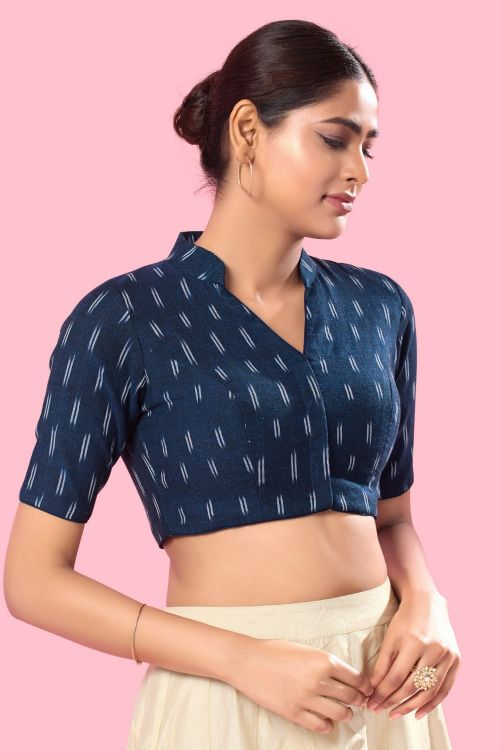 Picture of Marvelous Cotton Blue Readymade Blouse