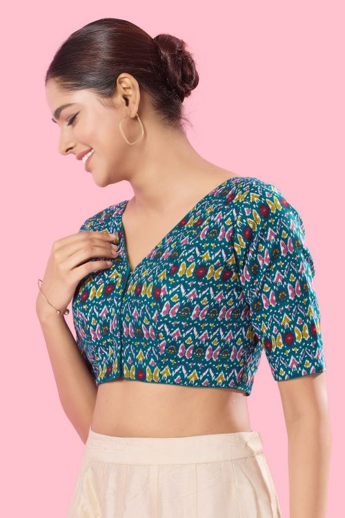 Picture of Sightly Cotton Blue Readymade Blouse