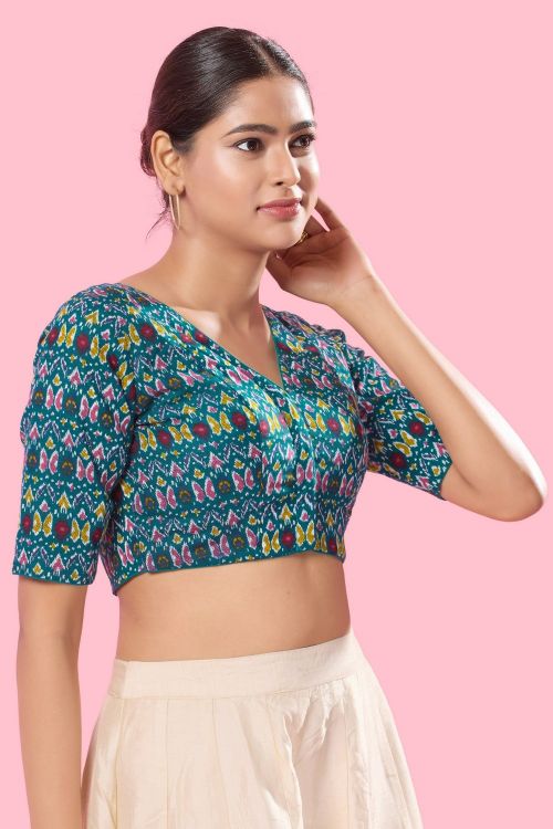 Picture of Sightly Cotton Blue Readymade Blouse