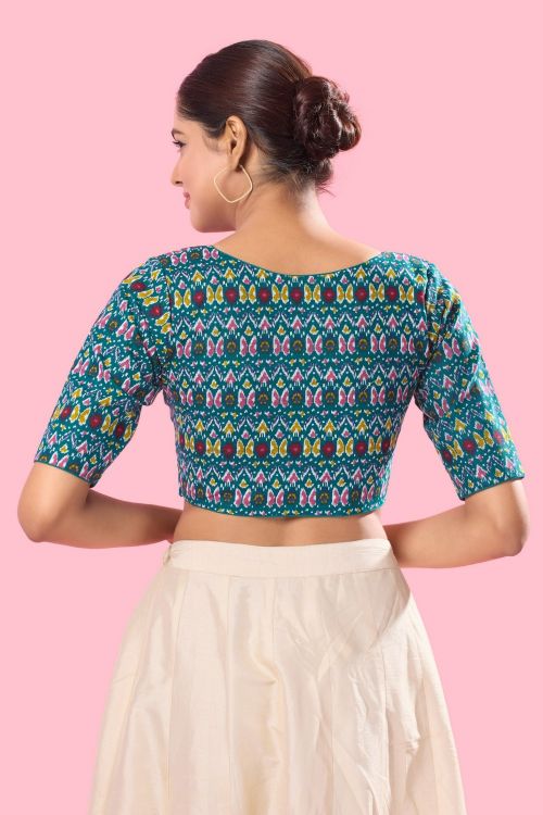 Picture of Sightly Cotton Blue Readymade Blouse