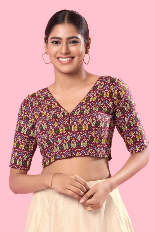 Picture of Beauteous Cotton Maroon Readymade Blouse