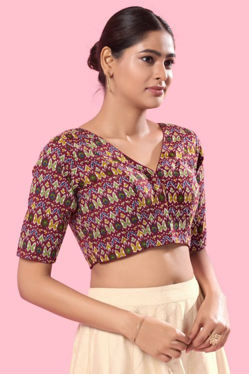 Picture of Beauteous Cotton Maroon Readymade Blouse