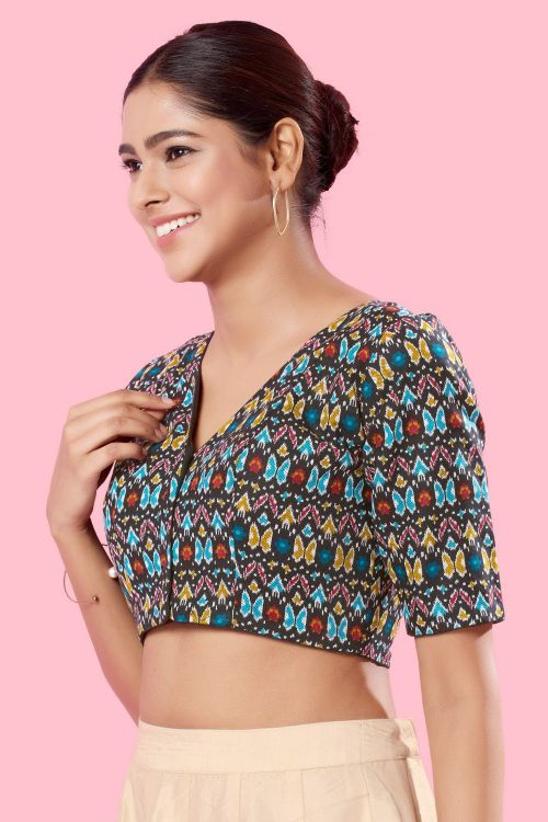 Picture of Pleasing Cotton Black Readymade Blouse