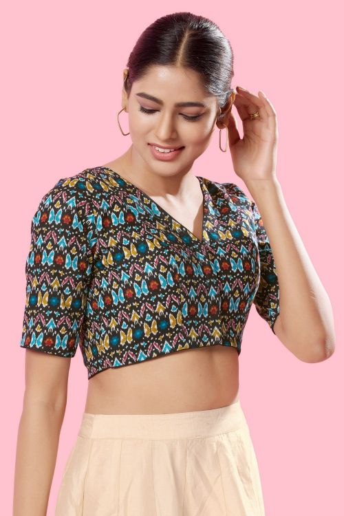 Picture of Pleasing Cotton Black Readymade Blouse