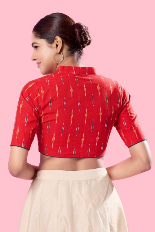 Picture of Fine Cotton Red Readymade Blouse