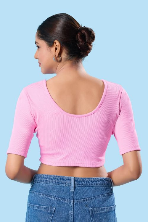 Picture of Ravishing Cotton Lycra Pink Readymade Blouse