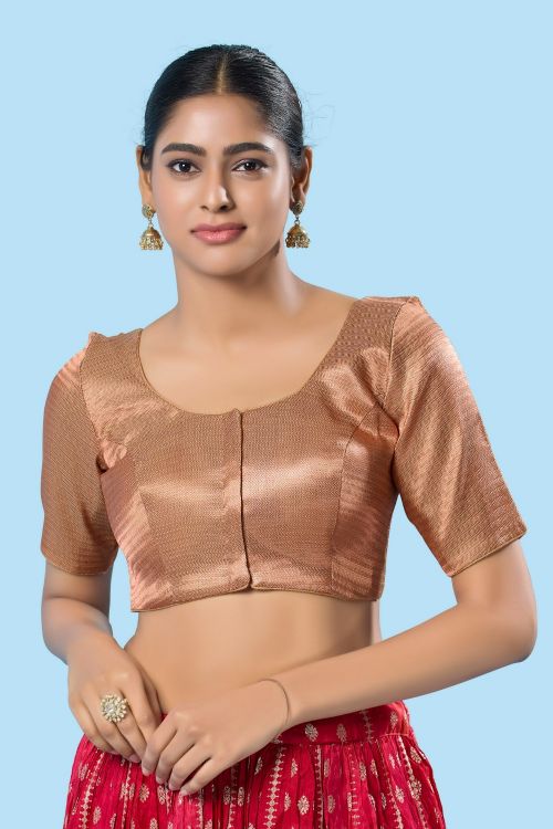Picture of Ideal Shimmer Rust Readymade Blouse