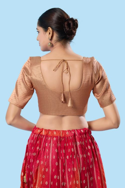Picture of Ideal Shimmer Rust Readymade Blouse