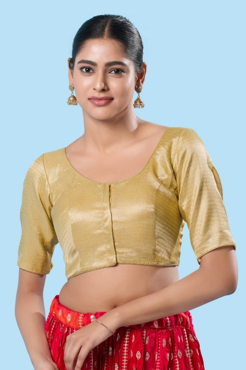 Picture of Bewitching Shimmer Golden Readymade Blouse