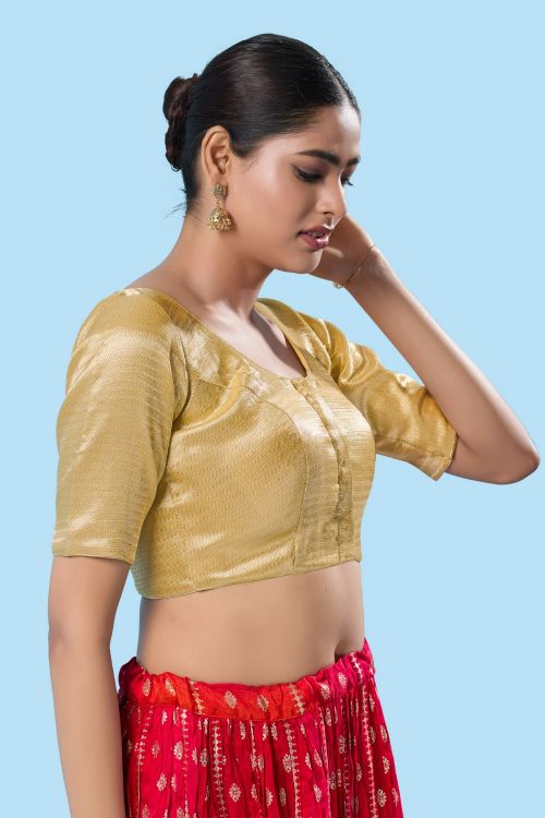 Picture of Bewitching Shimmer Golden Readymade Blouse