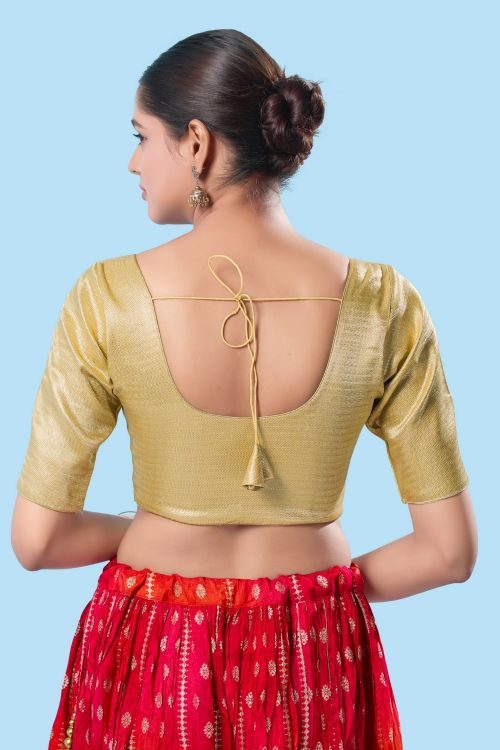 Picture of Bewitching Shimmer Golden Readymade Blouse