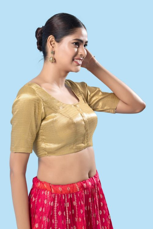 Picture of Admirable Shimmer Golden Readymade Blouse