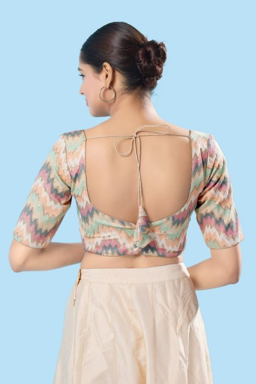 Picture of Well Formed Brocade Gold-Multi Readymade Blouse