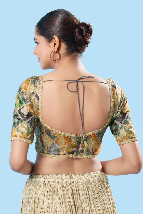 Picture of Well Formed Brocade Gold-Multi Readymade Blouse
