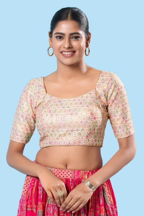 Picture of Beautiful Brocade White Readymade Blouse