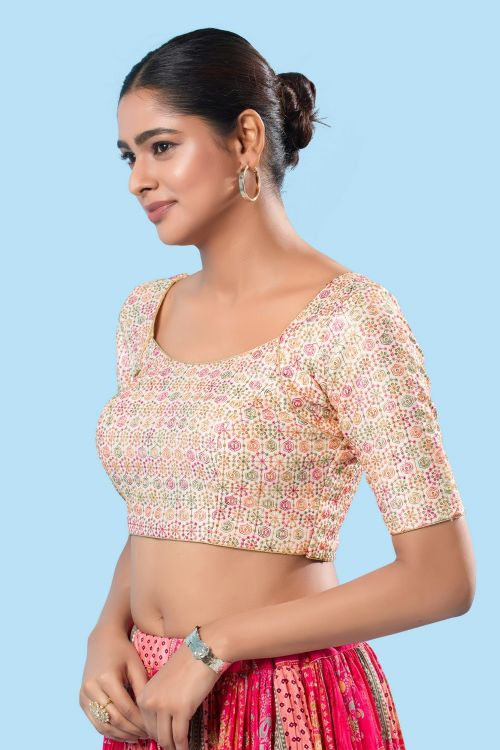 Picture of Beautiful Brocade White Readymade Blouse
