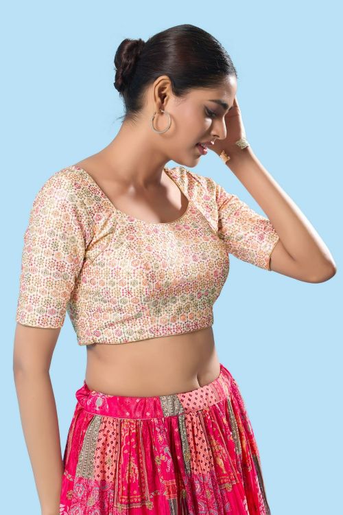 Picture of Beautiful Brocade White Readymade Blouse