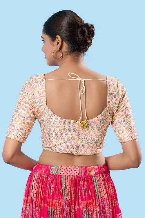 Picture of Beautiful Brocade White Readymade Blouse