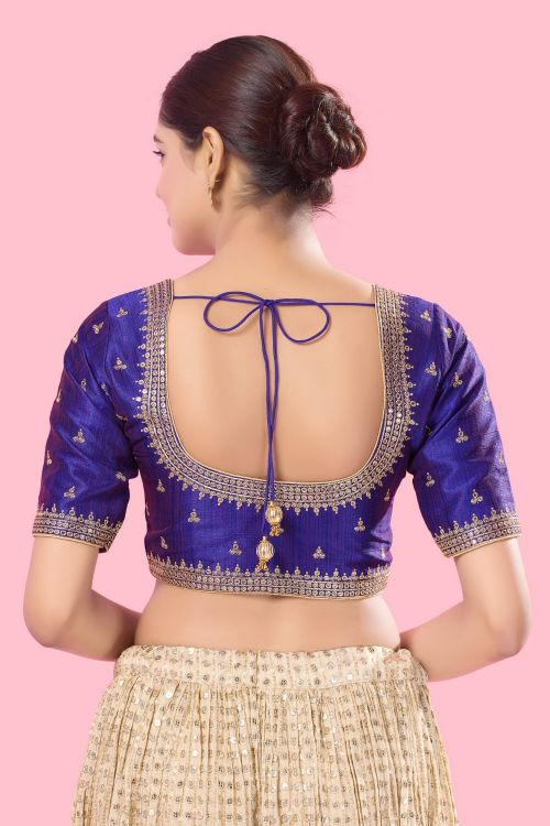 Picture of Stunning Mulbury Silk Blue Readymade Blouse