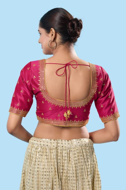 Picture of Exquisite Mulbury Silk Magenta Readymade Blouse