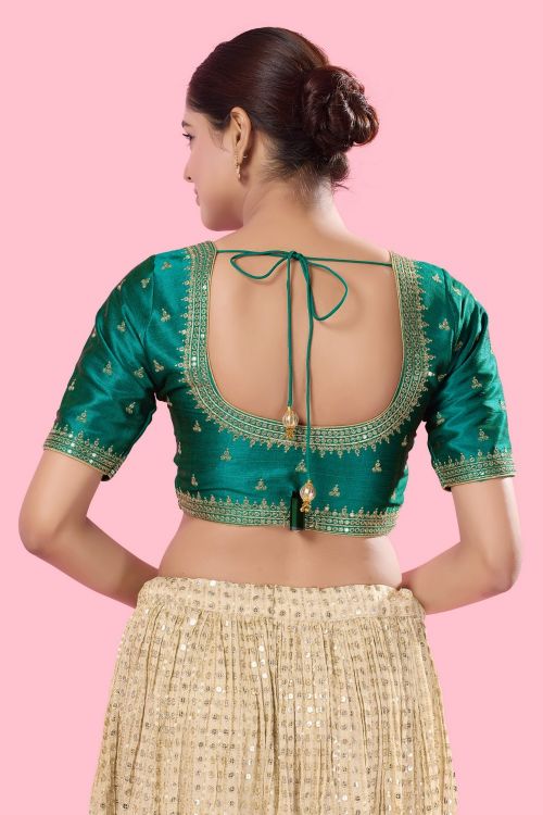 Picture of Comely Mulbury Silk Rama Green Readymade Blouse