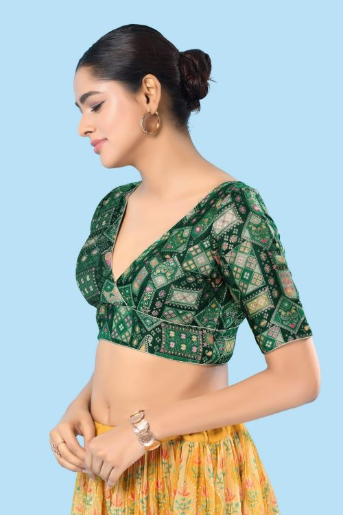 Picture of Exquisite Brocade Green Readymade Blouse
