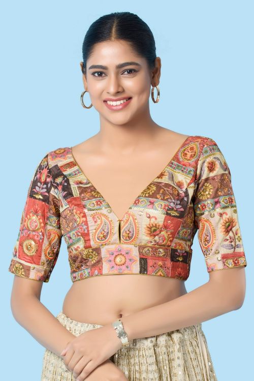 Picture of Comely Brocade Gajari Readymade Blouse