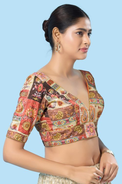 Picture of Comely Brocade Gajari Readymade Blouse