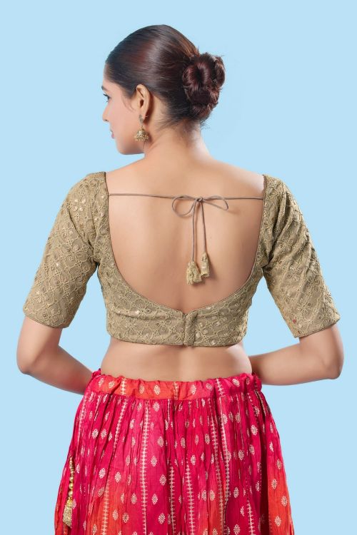 Picture of Shapely Silk Light Grey Readymade Blouse