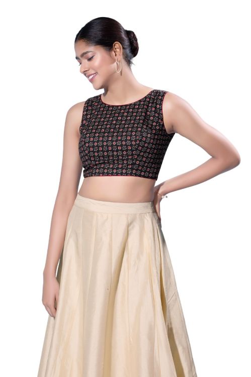 Picture of Amazing Cotton Black Readymade Blouse