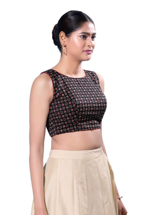Picture of Amazing Cotton Black Readymade Blouse