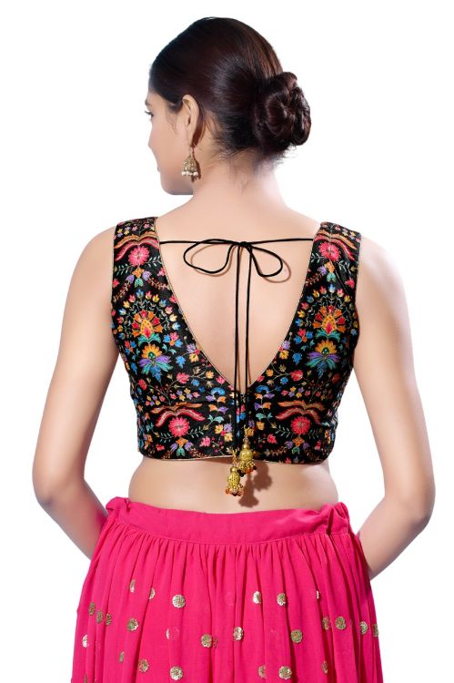 Picture of Alluring Silk Black Readymade Blouse