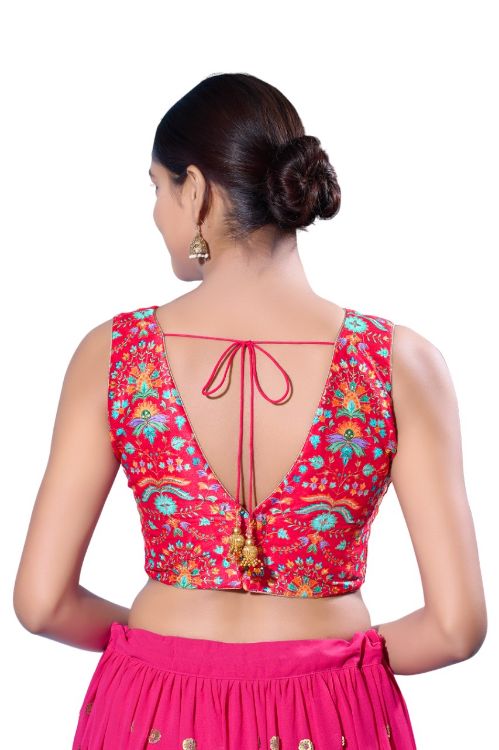 Picture of Good Looking Silk Deep Pink Readymade Blouse