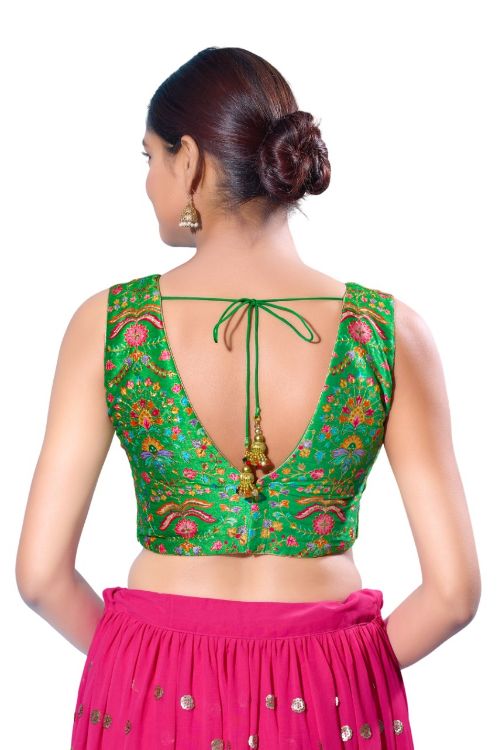Picture of Sightly Silk Green Readymade Blouse