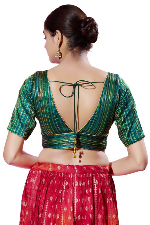Picture of Classy Brocade Green Readymade Blouse