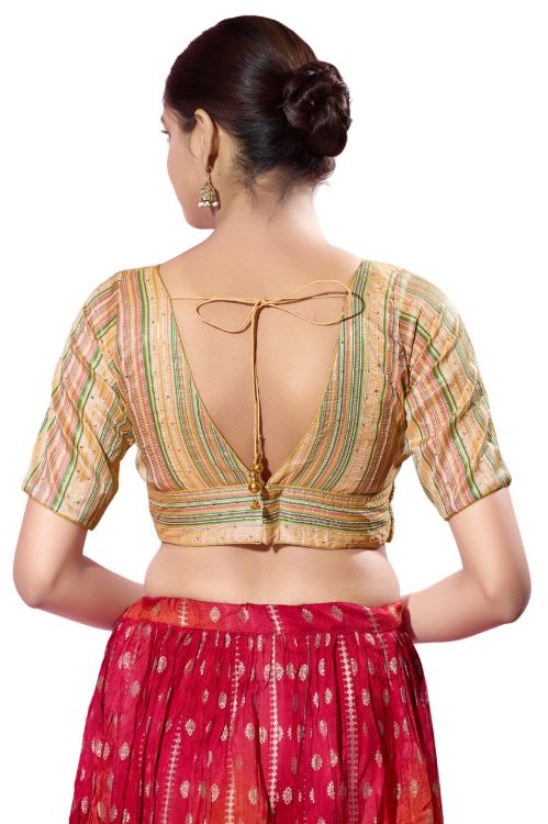 Picture of Nice Brocade Gold Readymade Blouse