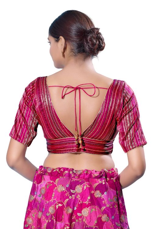 Picture of Ideal Brocade Magenta Readymade Blouse