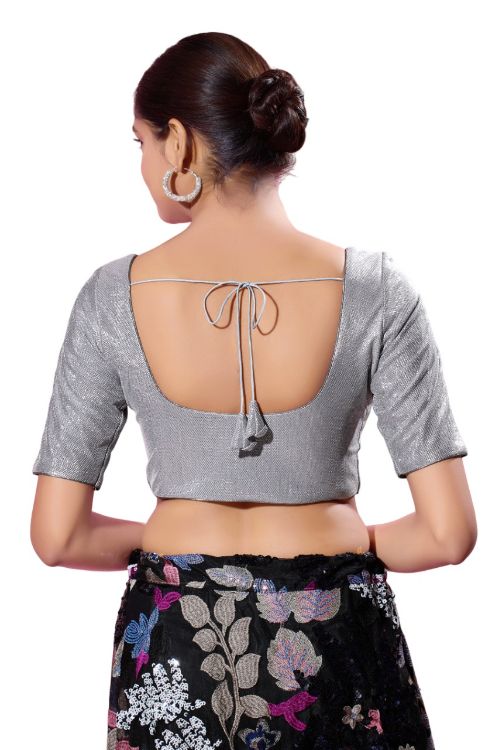 Picture of Exquisite Shimmer Grey Readymade Blouse