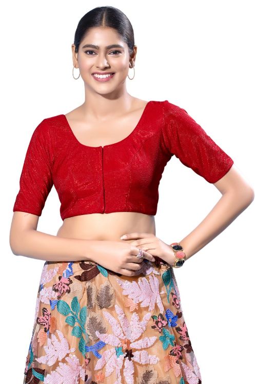 Picture of Shapely Shimmer Red Readymade Blouse