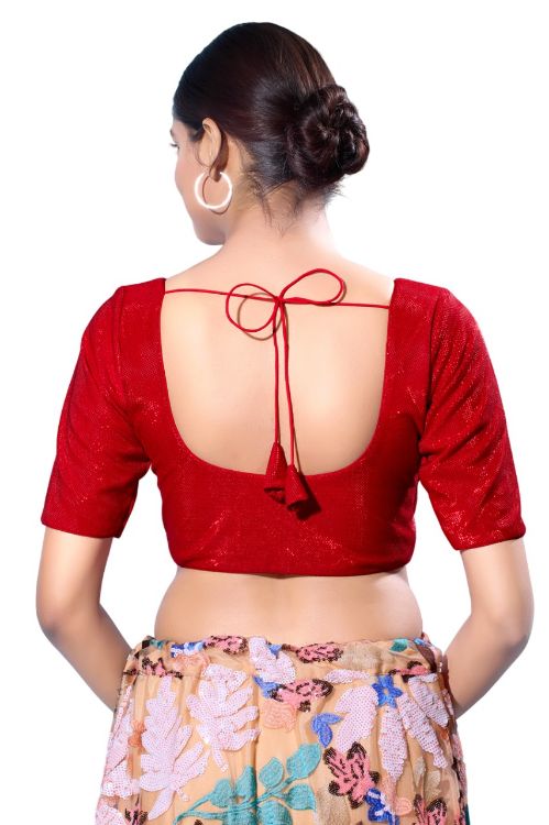 Picture of Shapely Shimmer Red Readymade Blouse